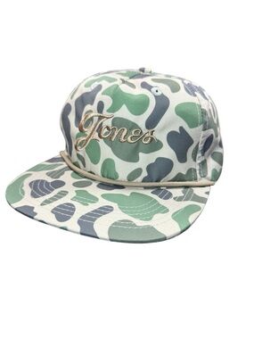 Lost Hat Co Snapback Cap Camo Jones Embroidered Logo Flat Bill Adjustable